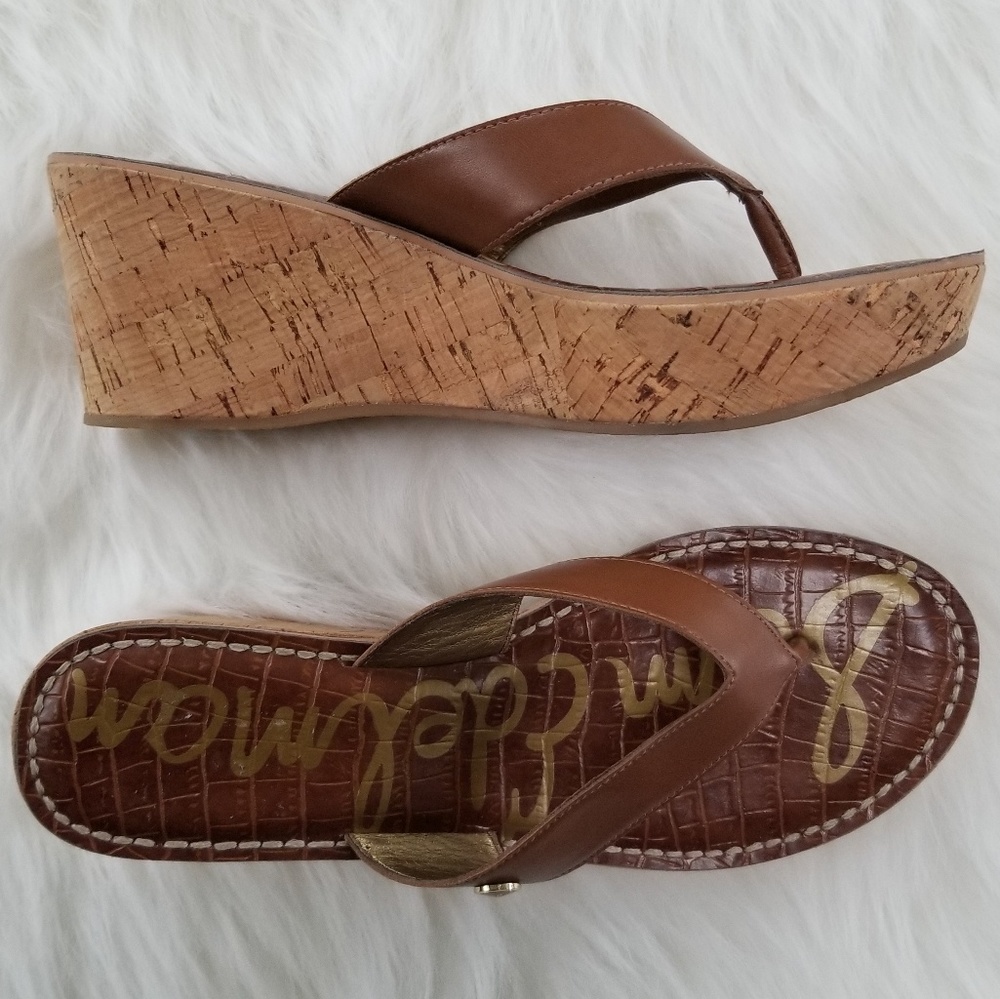 Sam Edelman Romy Cork Wedges 8 - Picture 2 of 5